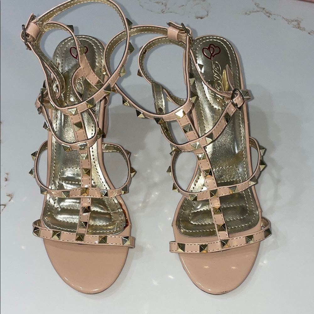DbDk Fashion Blush Studded Heels | 10